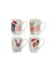 MUG NAVIDAD PERRO PORCELANA 340 ML