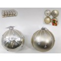 SET 4 BOLAS NAVIDAD PALM CHAMPAGNE 8 CM.