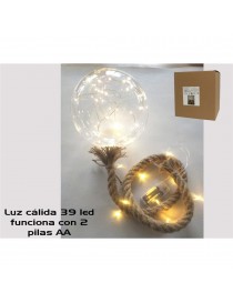 BOLA NAVIDAD 39 LED CON CUERDA 20 CM.