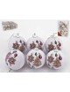 SET 6 BOLAS NAVIDAD BLANCA COLGANTES 6 CM.