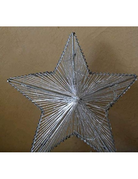 ESTRELLA CON LUZ PLATEADA 10 LED 30 CM