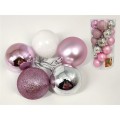 BOLAS NAVIDAD SET30 POOL ROSA 6CM 5STD