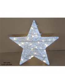 ESTRELLA BLANCA 30 LED CÁLIDA 40X37X9 CM