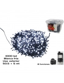 GUIRNALDA 1000 LED FRÍO EXTERIOR 8 FUN 50+5 M