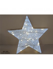 ESTRELLA BLANCA 40 LED CÁLIDO 48X50X9 CM