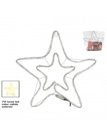 ESTRELLA NAVIDAD 72 LUCES LED BLANCO CALIDO EXTERIOR 55 CM