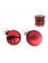 BOLA NAVIDAD CRISTAL X18 GLAM ROJO 4CM 2ST. UD.