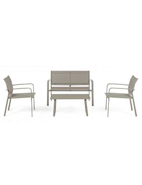 SET ARENT SOFA DOS PLAZAS, 2 BUTACAS Y MESA CON CRISTAL