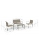 SET ARENT SOFA DOS PLAZAS, 2 BUTACAS Y MESA CON CRISTAL