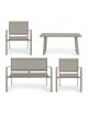 SET ARENT SOFA DOS PLAZAS, 2 BUTACAS Y MESA CON CRISTAL