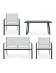 SET ARENT SOFA DOS PLAZAS, 2 BUTACAS Y MESA CON CRISTAL