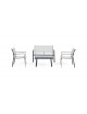 SET ARENT SOFA DOS PLAZAS, 2 BUTACAS Y MESA CON CRISTAL ANTRACITA