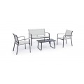 SET ARENT SOFA DOS PLAZAS, 2 BUTACAS Y MESA CON CRISTAL ANTRACITA