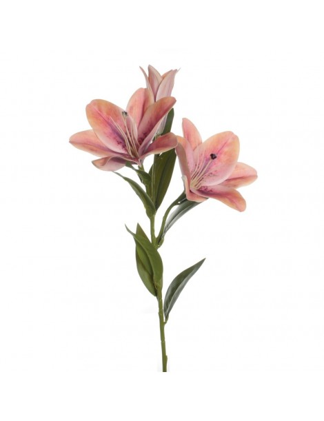 VARA ARTIFICIAL LILIUM TRES FLORES COLOR NARANJA