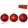 BOLA NAVIDAD ROJA 20 CM. TRES MODELOS SURTIDOS: MATE, BRILLO O PURPURINA