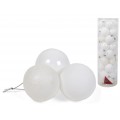 SET 36 BOLAS NAVIDAD MOTLEY BLANCO 6 CM.