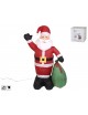 PAPA NOEL CON SACO HINCHABLE CON 6 LED. MEDIDAS: 180 CM.