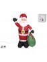 PAPA NOEL CON SACO HINCHABLE CON 6 LED. MEDIDAS: 180 CM.