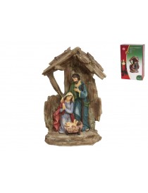 NACIMIENTO NAVIDAD 3 FIGURAS CON PORTAL RESINA MEDIDAS: 20,6X12,5X8CM