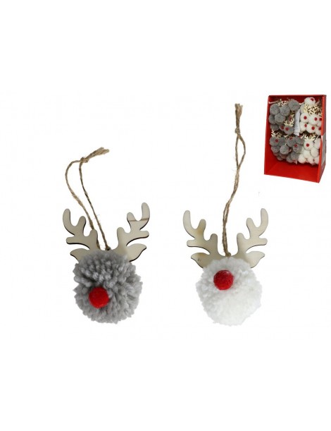 COLGANTE NAVIDAD ANIMAL NIEVE 12 CM. 