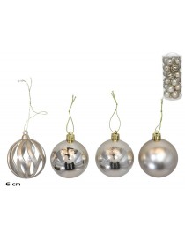 SET 24 BOLA NAVIDAD CHAMPAGNE 6CM