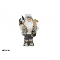 SANTA CLAUS ESQUIADOR ROPA COLOR GRIS FIGURA 40 CM. ALTO