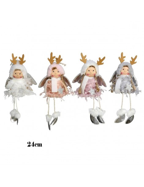 COLGANTE NAVIDAD ANGEL NIÑA PLATEADO 24 CM. 4 MODELOS SURTIDOS