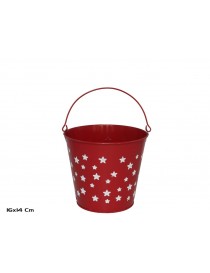 CUBO NAVIDAD METALICO ROJO STAR MEDIDAS: 16X14X11 CM