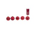 SET 12 BOLAS ROJO 6 CM. 3 SURTIDAS