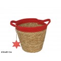 CESTA CUERDA CON ASAS AGATHA DECORADA CON ESTRELLA. MEDIDAS: 23X23X21 CM,