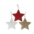 COLGANTE XMAS ESTRELLA MIMBRE NATURE 25X25 CM. 3 MODELOS SURTIDOS