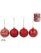 SET 12 BOLAS NAVIDAD 6 CM. MODELO HAPPY COLOR ROJO EN BOTE