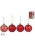 SET 12 BOLAS NAVIDAD 6 CM. MODELO HAPPY COLOR ROJO EN BOTE