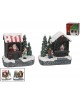 ESCENA NAVIDAD CASITA SANTA CLAUS CON 6 LUCES LED. 2 MODELOS SURTIDOS