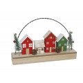 FIGURA CASAS XMAS CON 5 LUCES LED MEDIDAS: 25,5X4,5X16,5 CM.