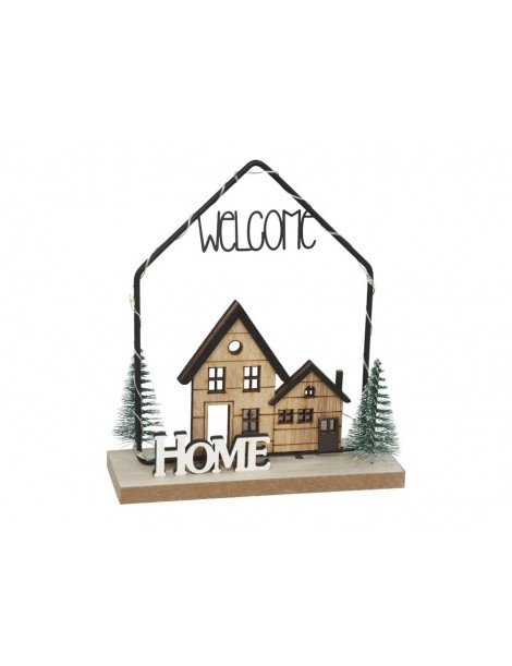 CASA NAVIDAD WELCOME HOME 5 LUCES LED 14,5X16,5 CM.