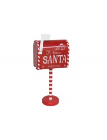 BUZON NAVIDAD ESTILO AMERICANO METALICO ROJO CON SOPORTE MEDIDAS: 14X8X32 CM