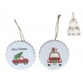 COLGANTE CHAPA COCHE CON ARBOL NAVIDAD 11X11X1,3 CM.