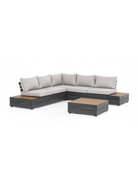 SOFA SET 7 RATAN SINTETICO 200X80X68 CON COJINES