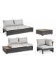 SOFA SET 7 RATAN SINTETICO 200X80X68 CON COJINES