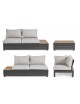 SOFA SET 7 RATAN SINTETICO 200X80X68 CON COJINES