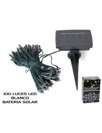 LED 100 LUCES SOLAR EXTERIOR BLANCAS