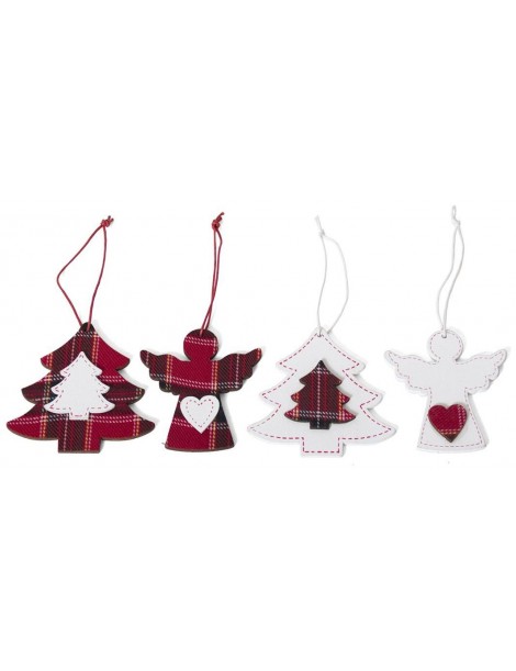 SET 2 FIGURAS NAVIDAD MADERA ROJA