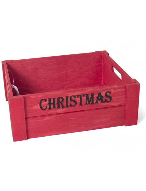 CAJA MADERA NAVIDAD 32X26 CM. 